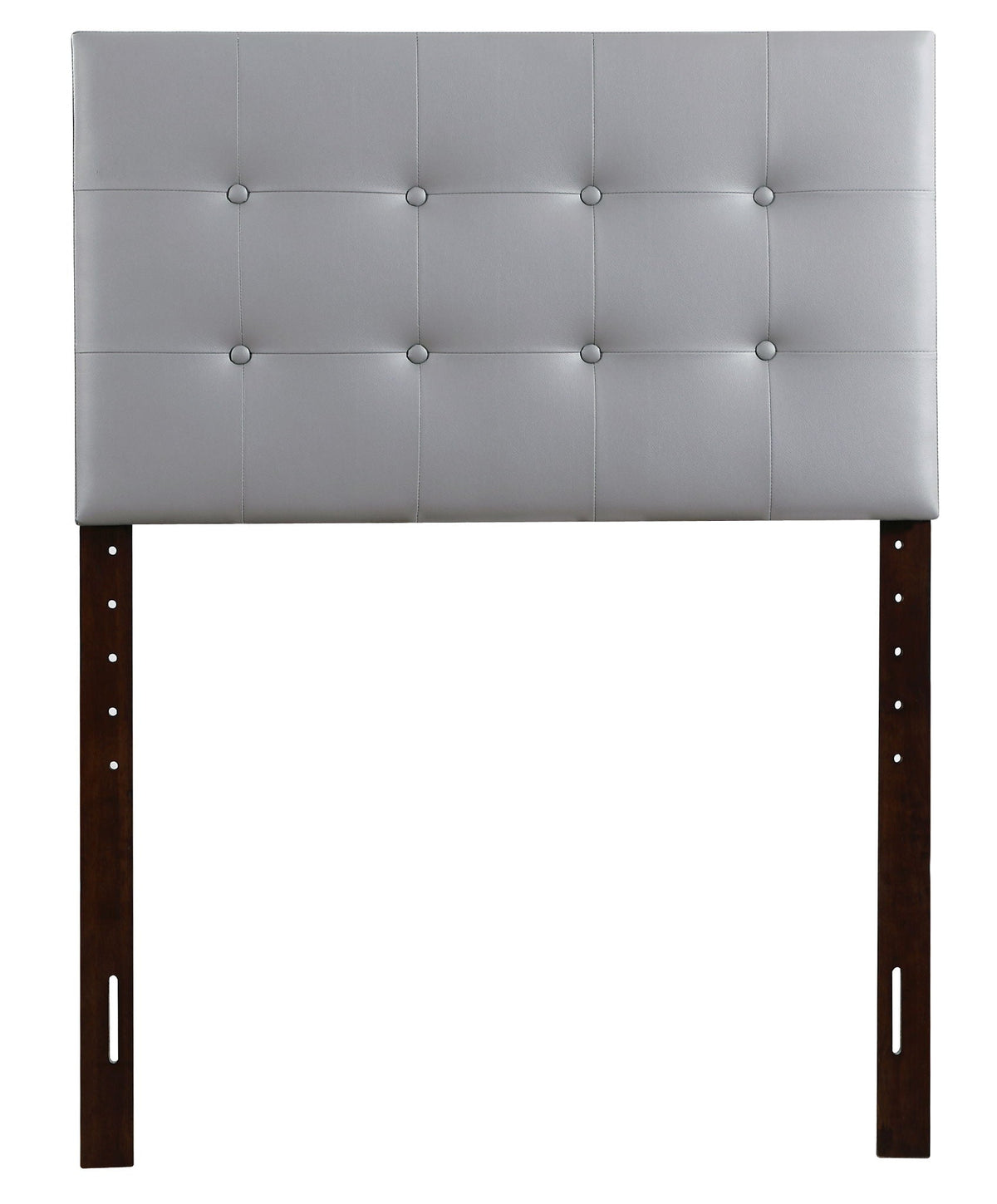 Upholstered headboard gray faux leather with tufted squares, adjustable height on Tampa Home & Garden Store