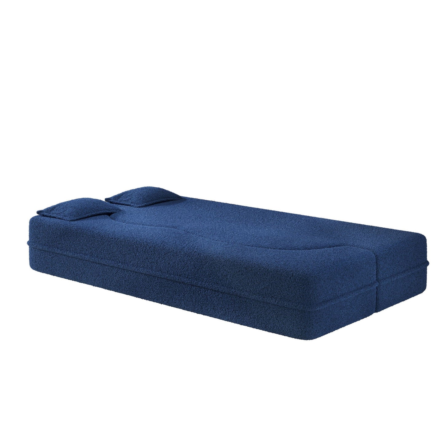 Modern Floor Sleeper Sofa Bed And Two Pillows