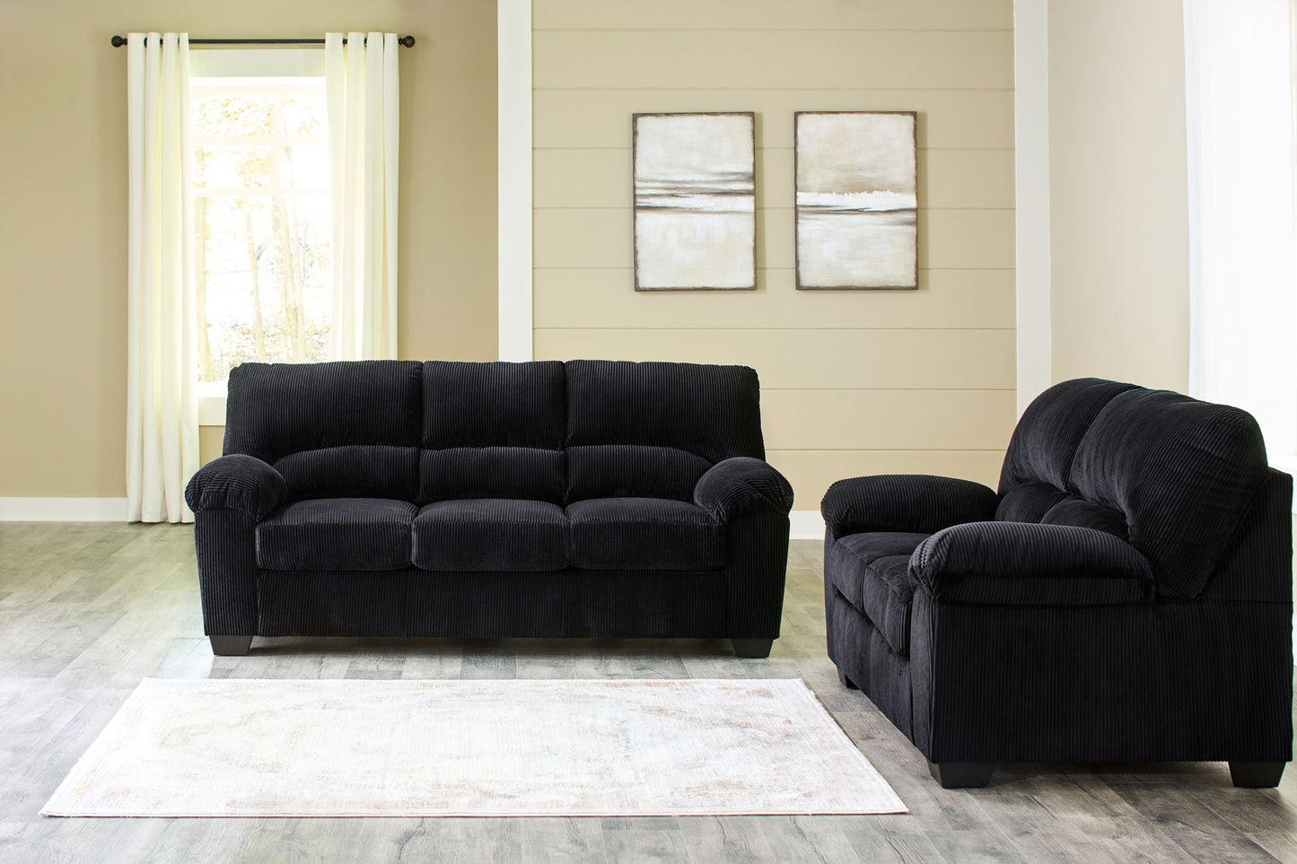 SimpleJoy Corduroy Living Room Sofa and Loveseat