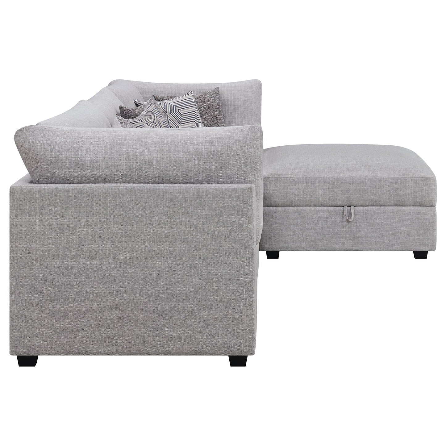 Lafayette modular sofa by HouseOfZazla; 2-piece gray fabric sectional with ottoman on Tampa Home & Garden Store