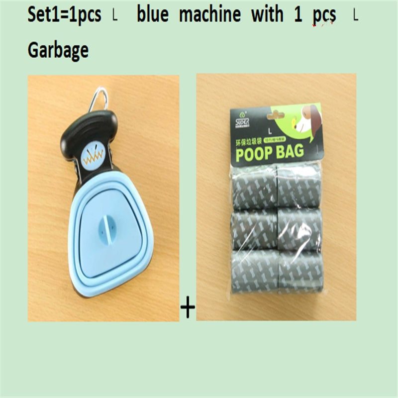 Pet Zen blue foldable dog pooper scooper with 1 roll decomposable bags, 2-piece set on Tampa Home & Garden Store