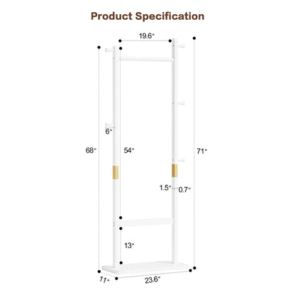 Solid Rubber Wood Hat Rack for Entryways