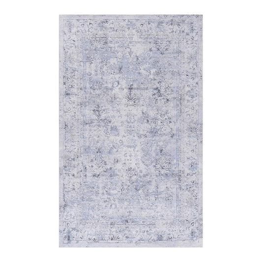 Maval washable area rug by Unique Piece Furniture in light blue distressed vintage pattern on Tampa Home & Garden Store
