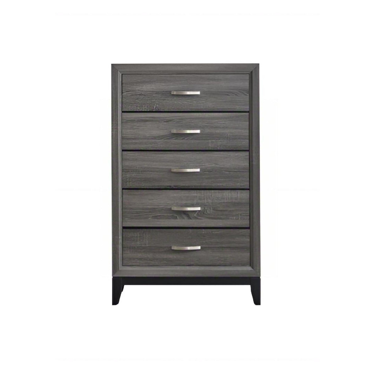 5-Drawer Dovetail Accent Chest in gray and white by HouseOfZazla with silver handles on Tampa Home & Garden Store