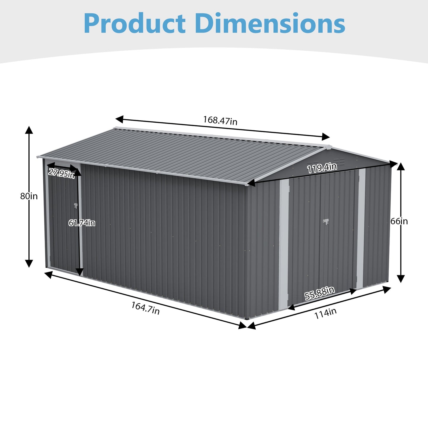 Outdoor Metal Storage Shed For Patio And Yard