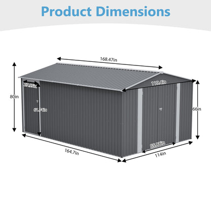 Outdoor Metal Storage Shed For Patio And Yard