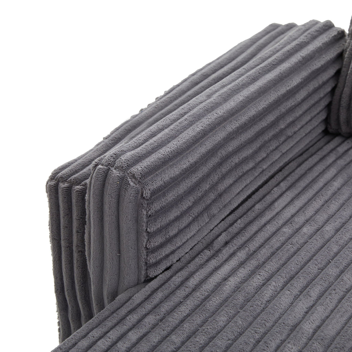 Convertible U shaped Sectional Sofa Bed by HouseOfZazla in gray ribbed fabric on Tampa Home & Garden Store
