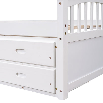 Platform storage bed solid wood with 6 drawers, white finish, HouseOfZazla on Tampa Home & Garden Store