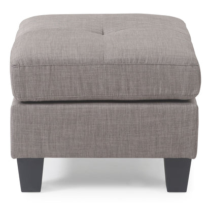 Upholstered ottoman in gray fabric with dark legs by HouseOfZazla, versatile upholstered bench on Tampa Home & Garden Store