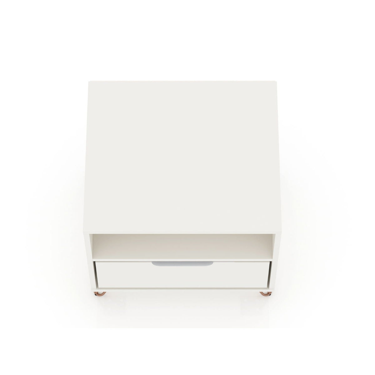 Rockefeller White Nightstand with 1 Drawer and metal legs by HouseOfZazla on Tampa Home & Garden Store