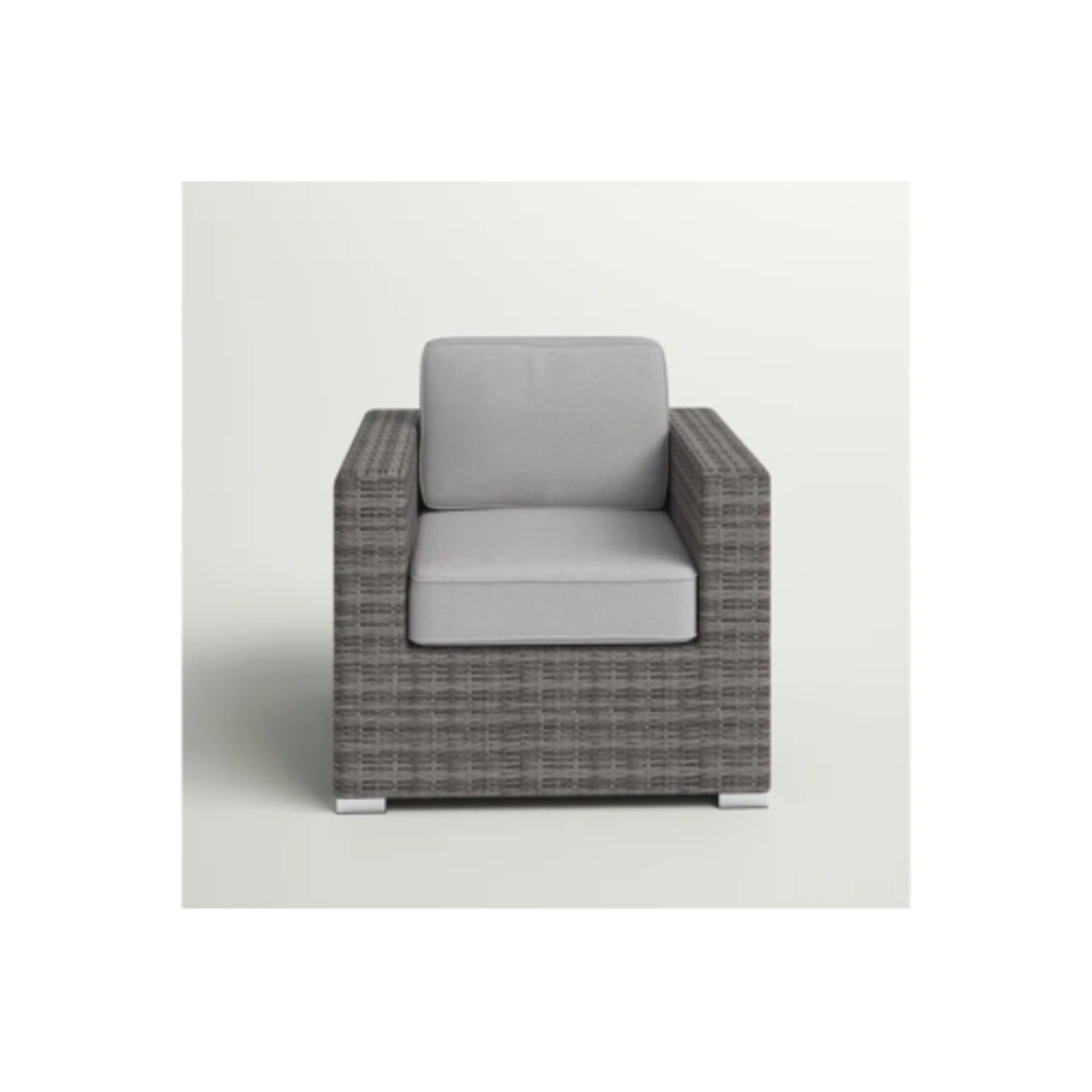 Minnesota - Club Chair outdoor wicker arm chair with grey cushions HouseOfZazla on Tampa Home & Garden Store