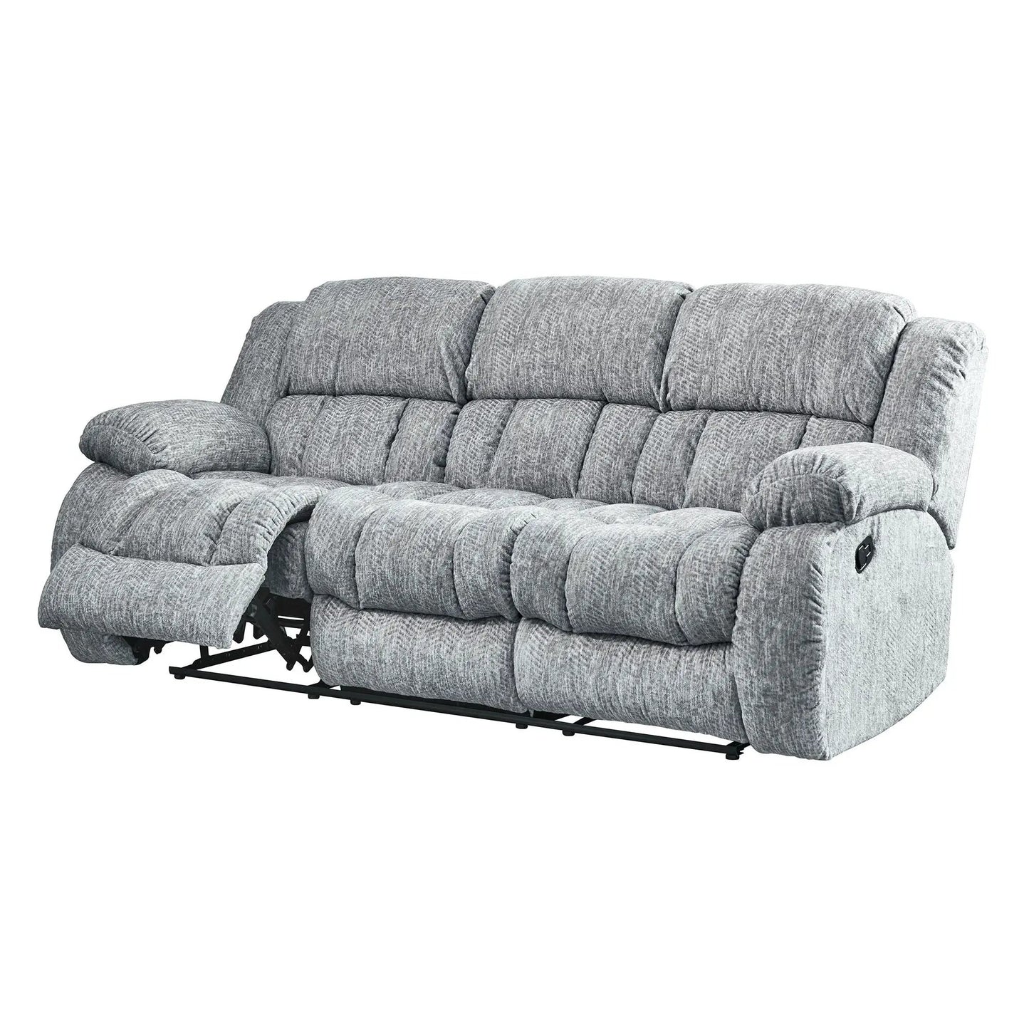 Stonic Design Reclining Set gray textured fabric sofa on Tampa Home & Garden Store