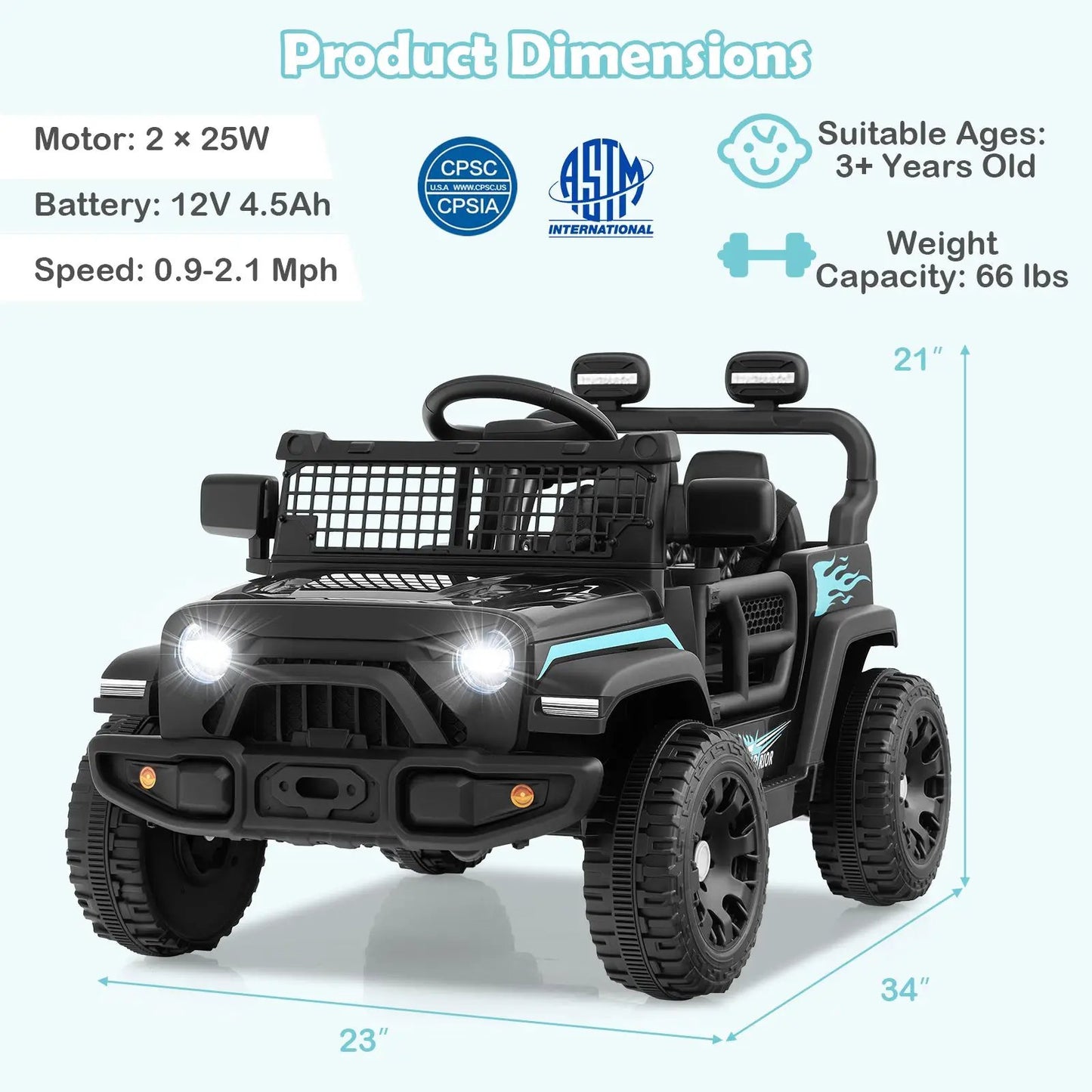 12V Kids Ride on Truck Battery Powered Vehicle