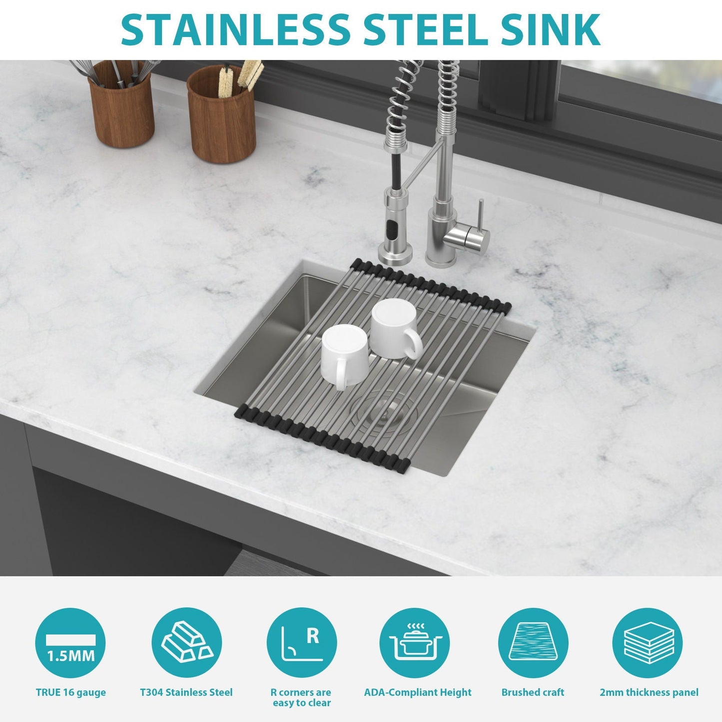 Modern Deep Single Bowl and Stainless Steel Sink