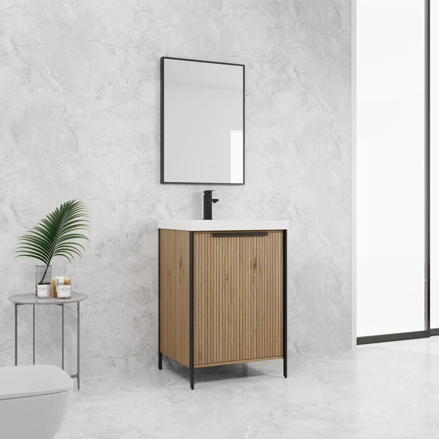 Modern Freestanding Vanity With Resin Sink