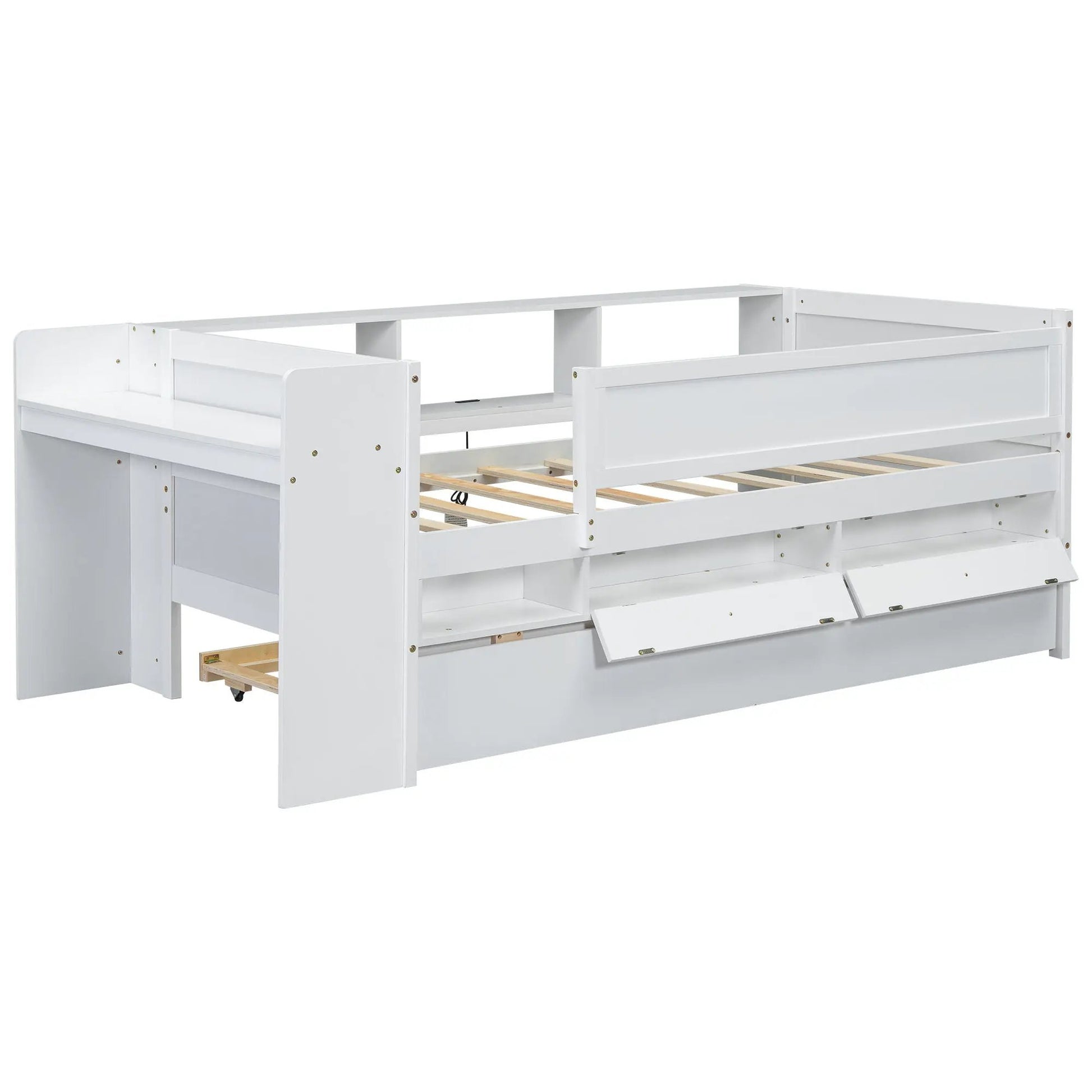 White twin daybed with drawers and trundle, slat bed frame on Tampa Home & Garden Store