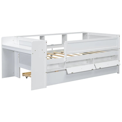 White twin daybed with drawers and trundle, slat bed frame on Tampa Home & Garden Store
