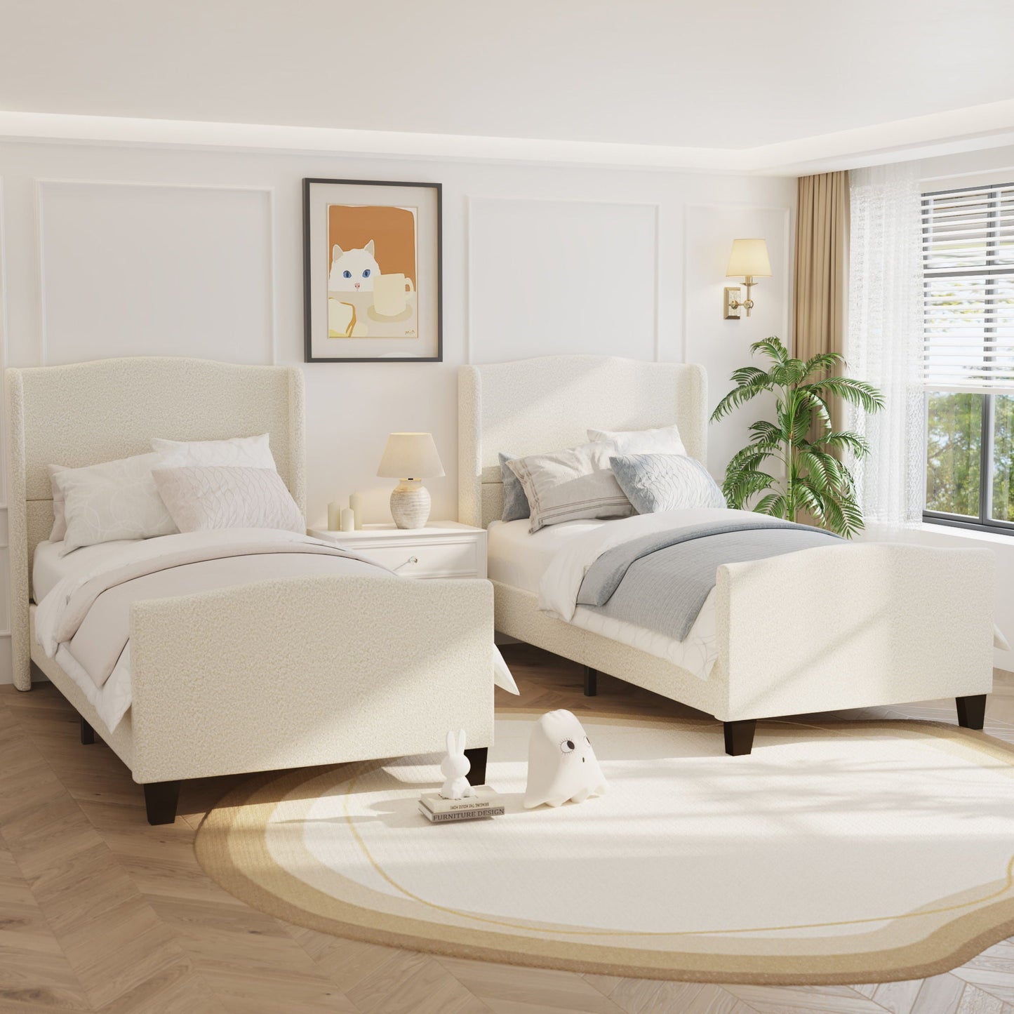 Sturdy Platform Bed Frame and a Padded Headboard