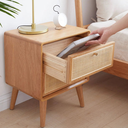 Bedside Cabinet in European beech with woven cane fronts by Unique Piece Furniture on Tampa Home & Garden Store