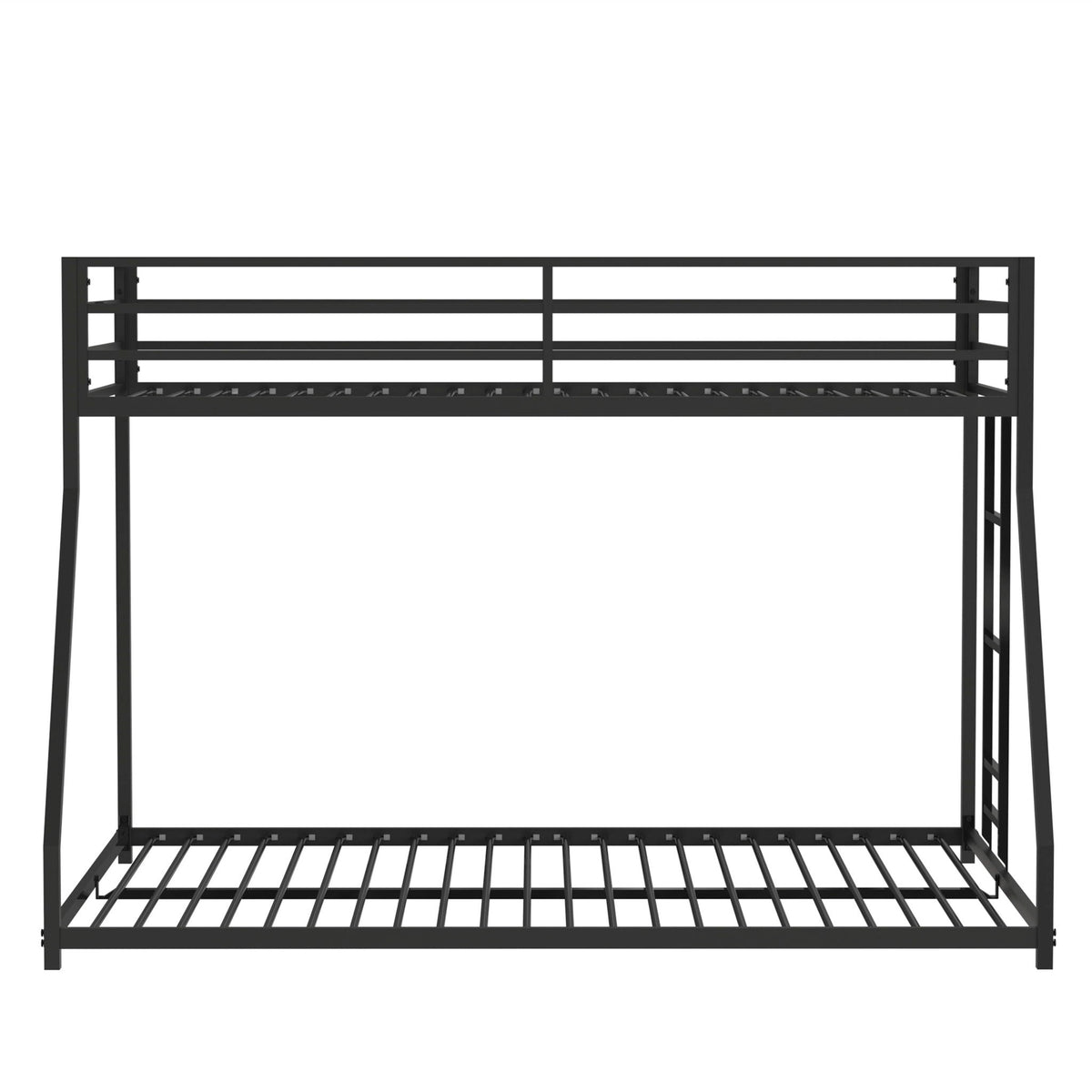 Adam bunk bed frame by HouseOfZazla in black metal with top guard rails and slatted bottom on Tampa Home & Garden Store