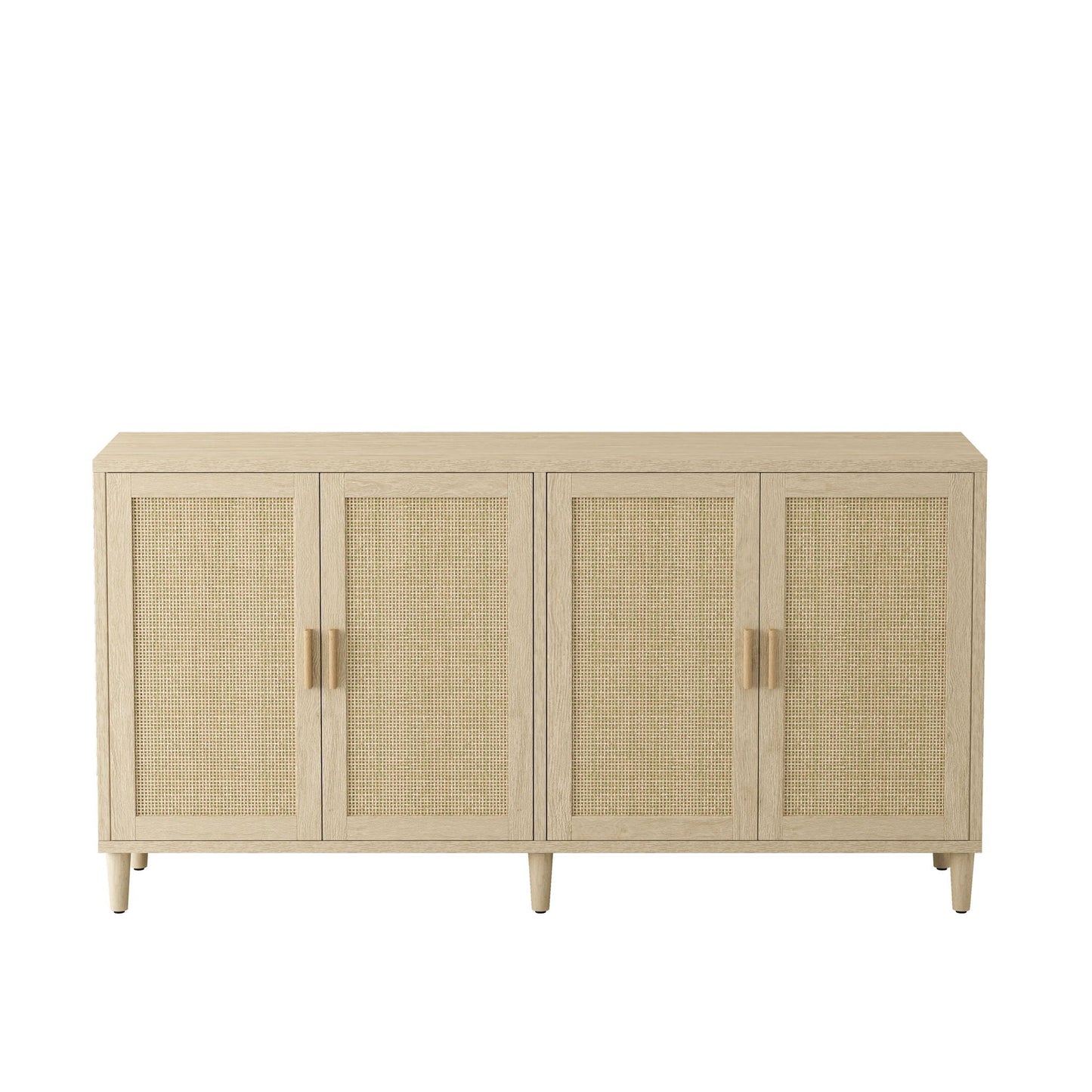 Buffet cabinet with adjustable shelves, finish and four cane-woven doors by HouseOfZazla on Tampa Home & Garden Store