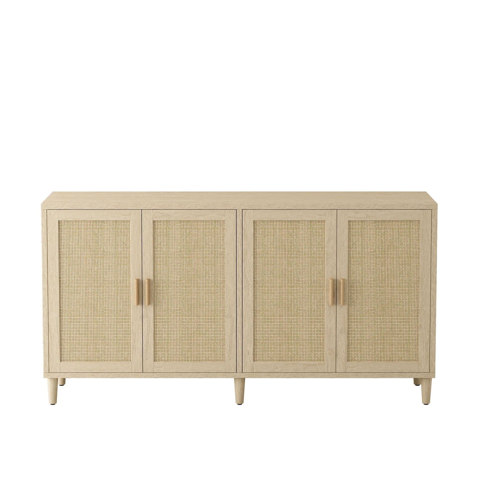 Buffet cabinet with adjustable shelves, finish and four cane-woven doors by HouseOfZazla on Tampa Home & Garden Store