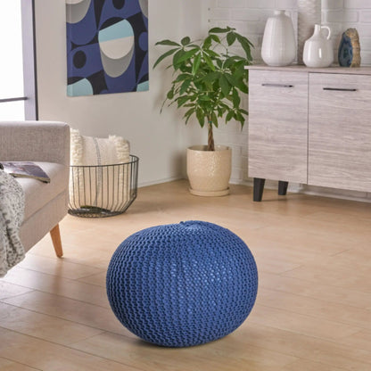 Bordeaux Knitted Pouf Versatile Ottoman Cushion