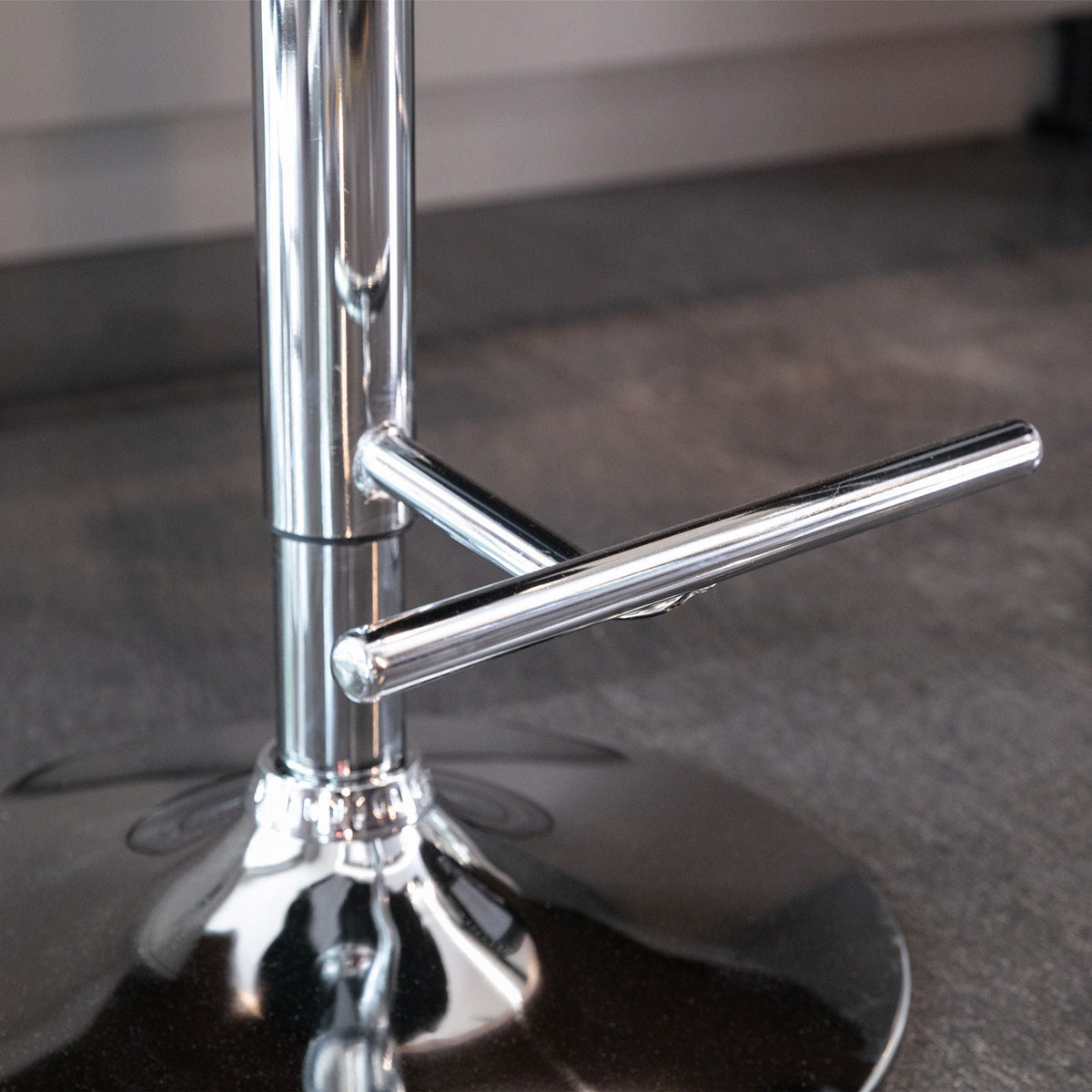 Swivel Adjustable Height Barstools set of 2 with chrome pedestal base and footrest on Tampa Home & Garden Store