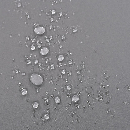 Close-up of dew droplets on dark grey outdoor fabric on Tampa Home & Garden Store