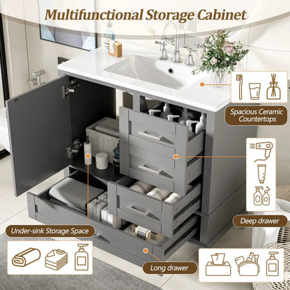 Traditional Bathroom Vanity With Soft Close Doors