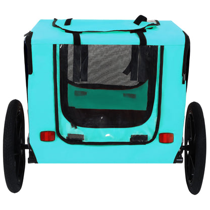 Pet bike trailer teal blue by HouseOfZazla with mesh window and black straps on Tampa Home & Garden Store