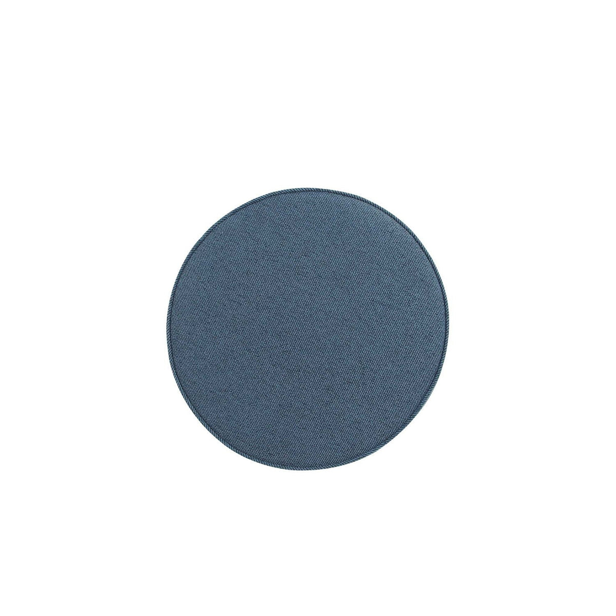 Bailey Accent Ottoman round blue denim upholstery by HouseOfZazla on Tampa Home & Garden Store