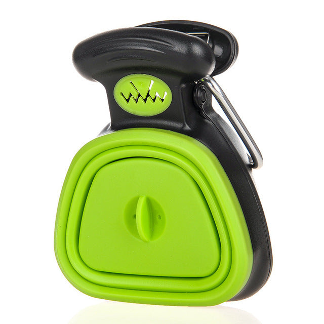 Pet Zen foldable dog poop scooper lime green and black with decomposable bag roll included on Tampa Home & Garden Store