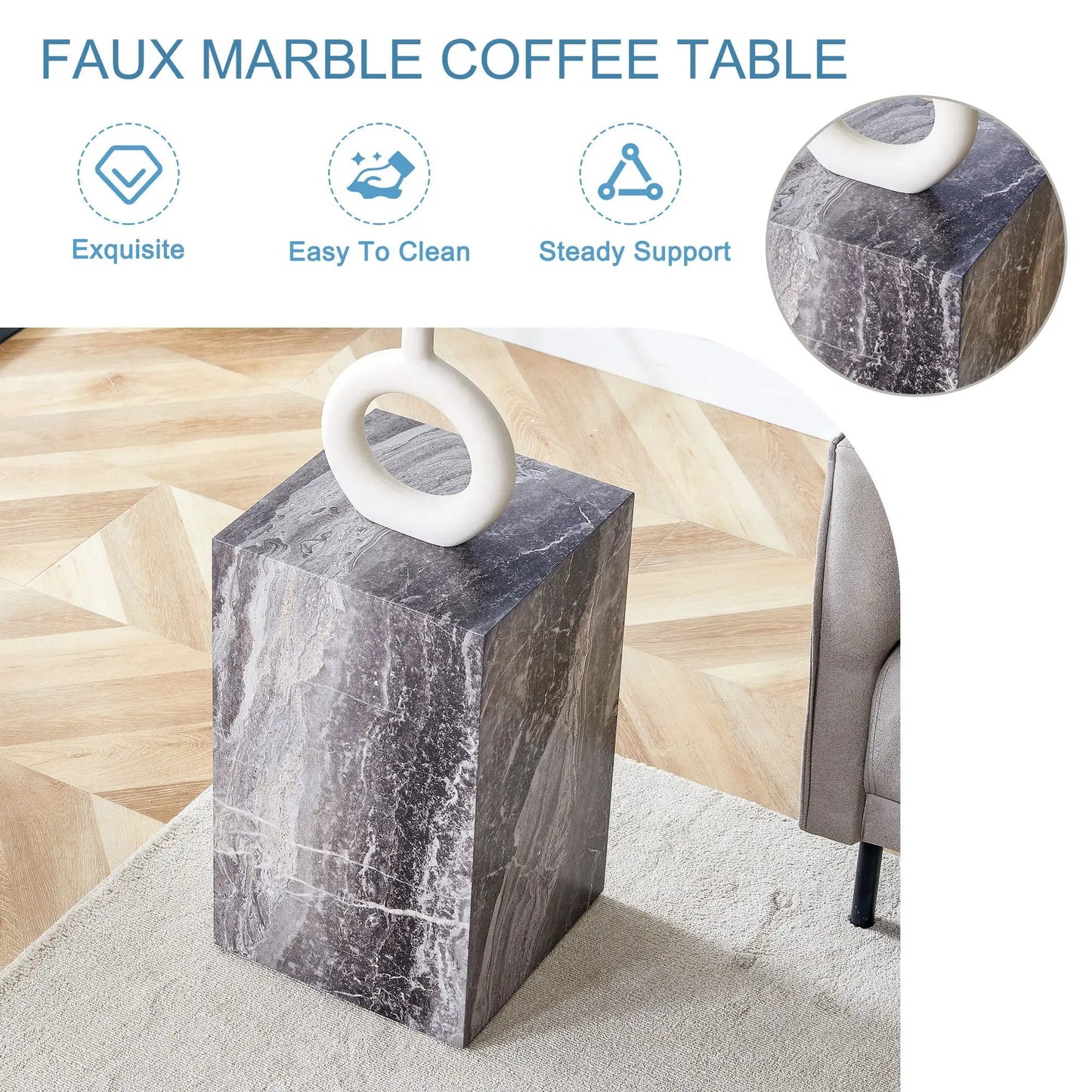 Modern Coffee Table and Natural Wood Grain