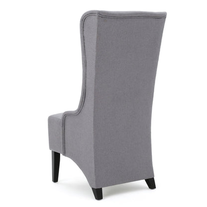 Upholstered dining chair set gray fabric high back birch wood legs HouseOfZazla on Tampa Home & Garden Store