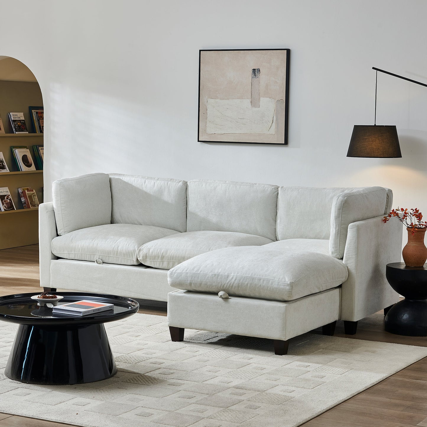 Dark Brown Chenille Sofa and Sectional Couch