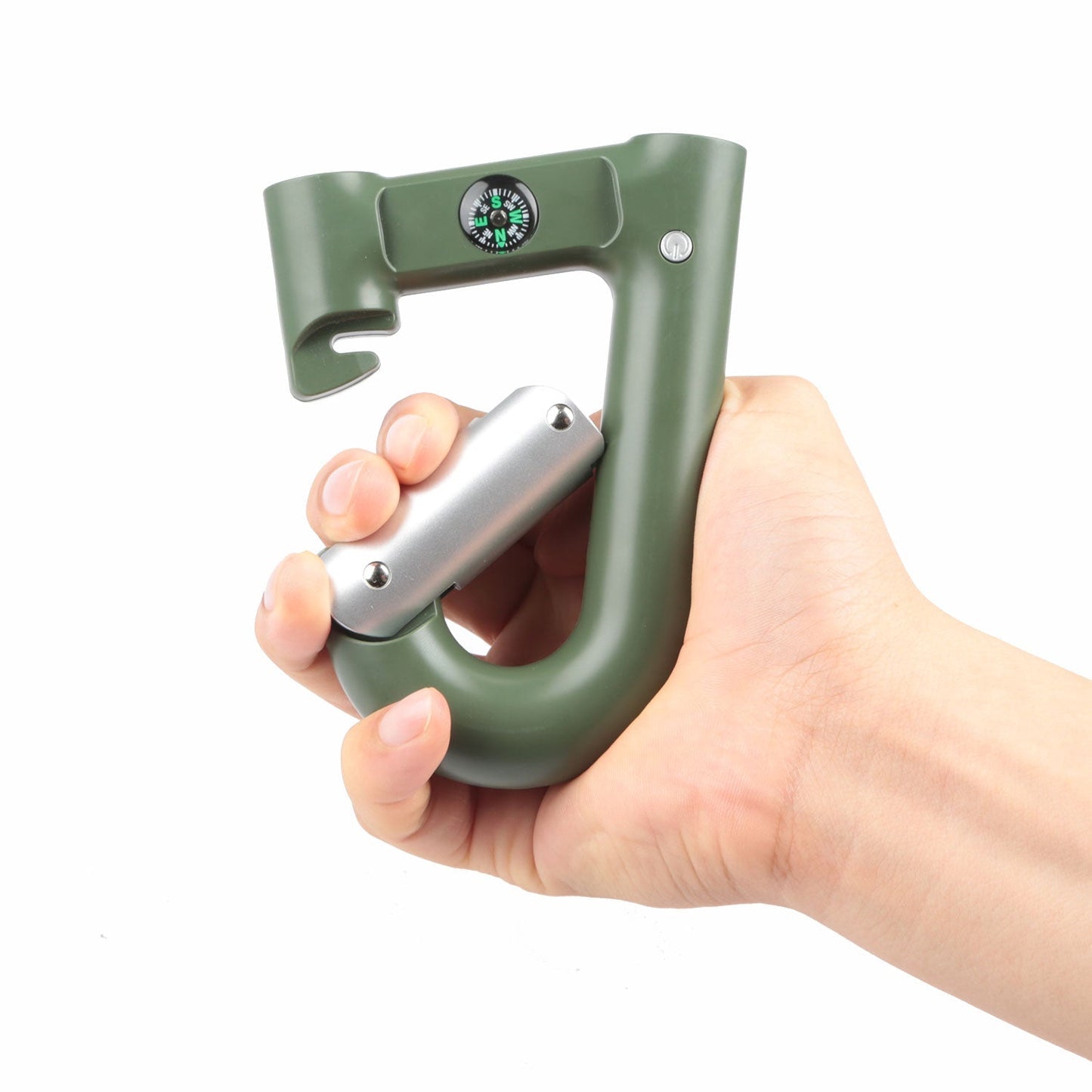 GemGear carabiner power bank 2200mAh with built in compass and flashlight, green on Tampa Home & Garden Store