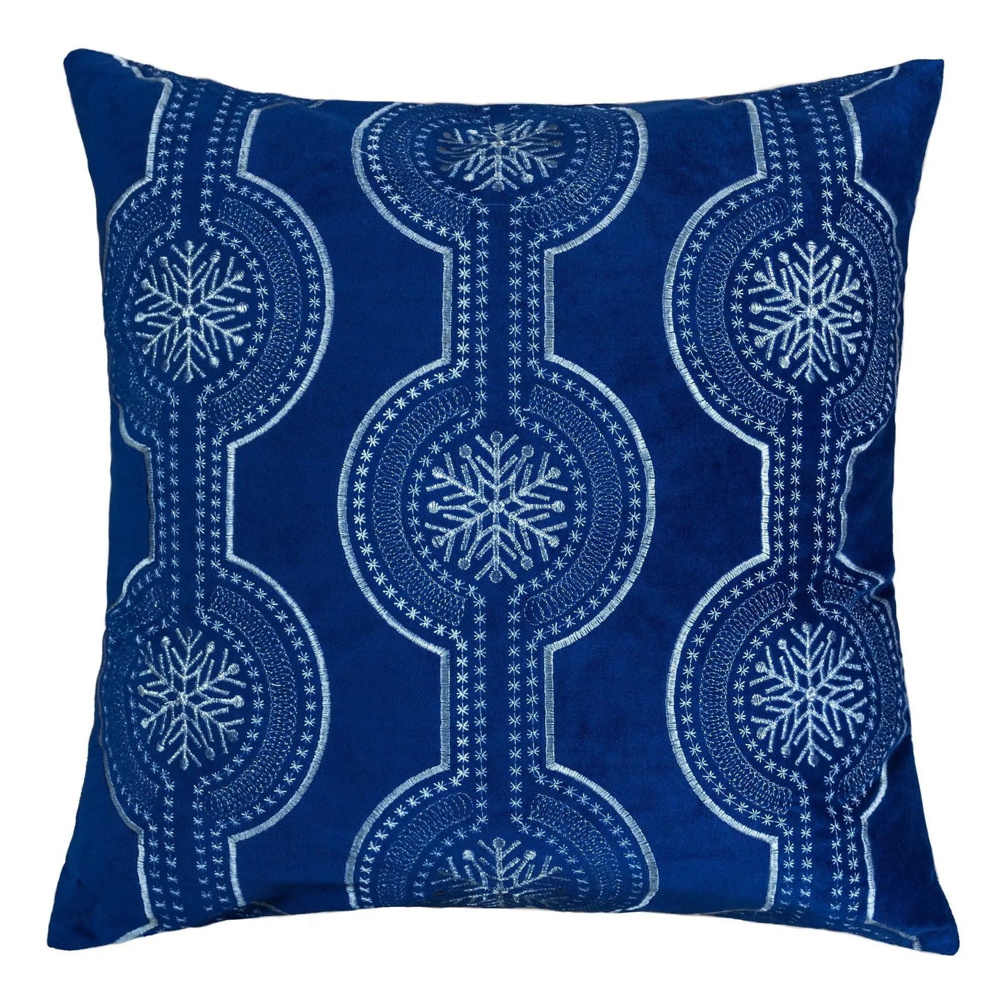 Holiday Throw Pillow Snowflake Embroidery