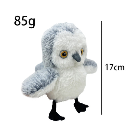 Interactive cat plush bird toy, gray/white owl, 17cm, 85g on Tampa Home & Garden Store