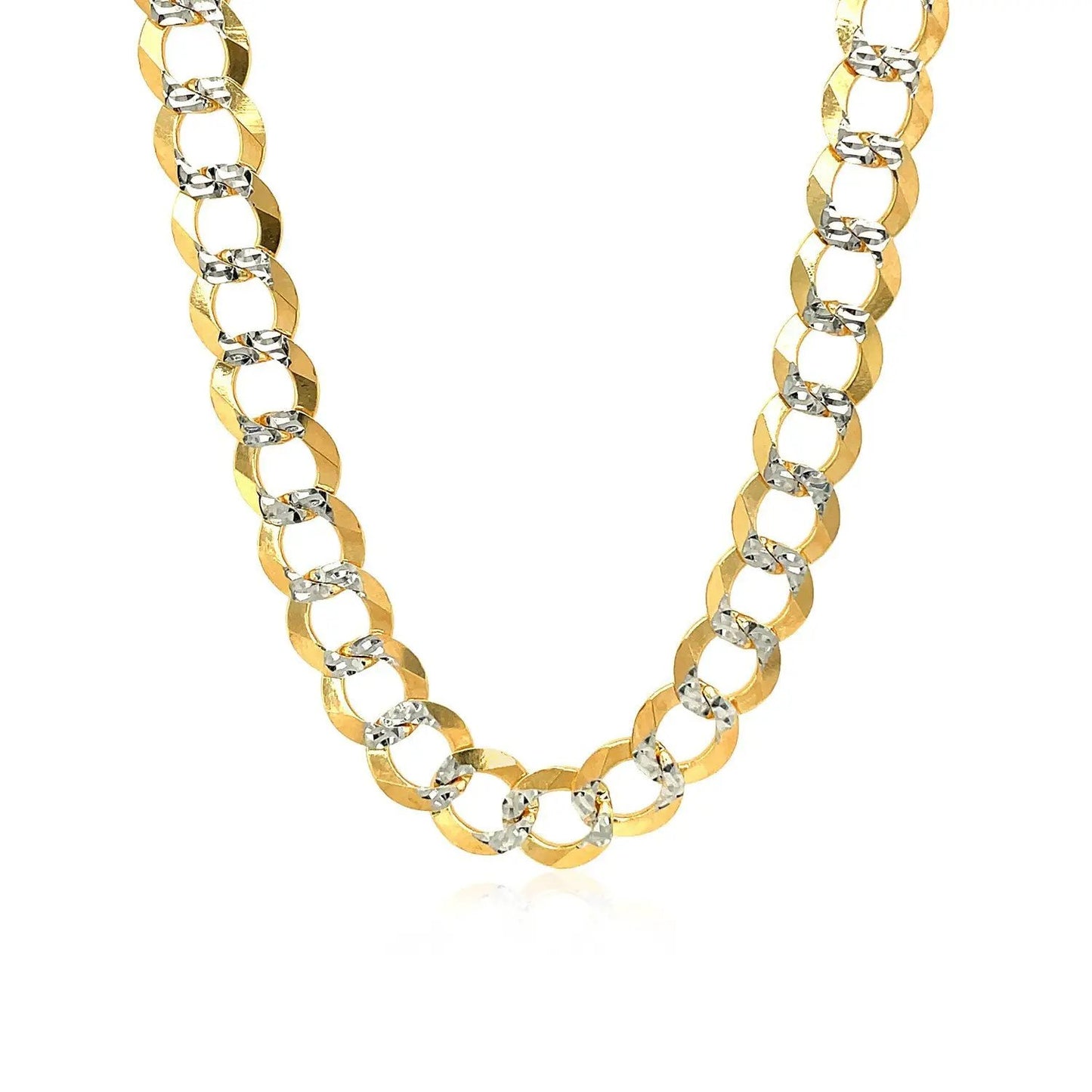 Two-tone gold pave curb chain necklace, 8.2 mm, 14k, Bids.com on Tampa Home & Garden Store