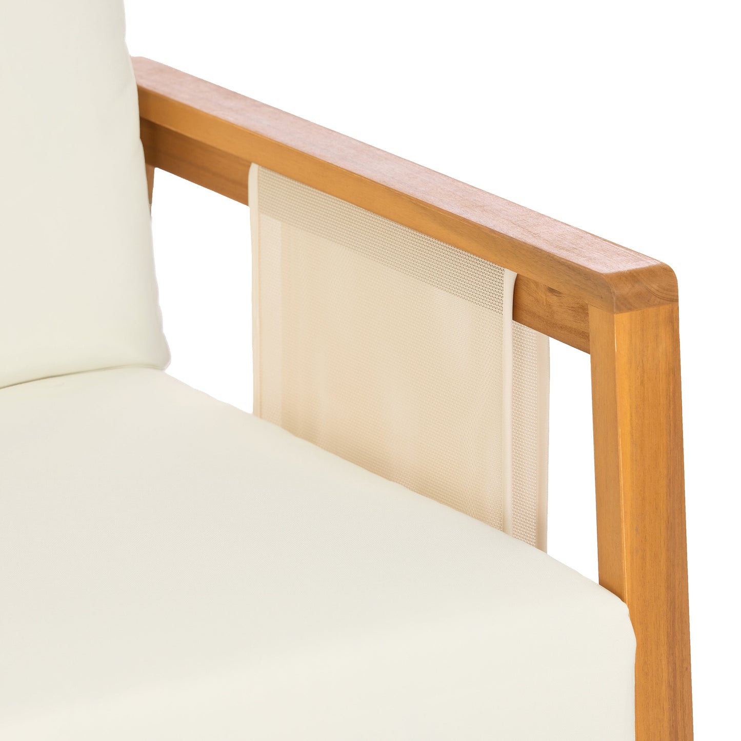 Acacia Wood and Textilene Outdoor Club Chair