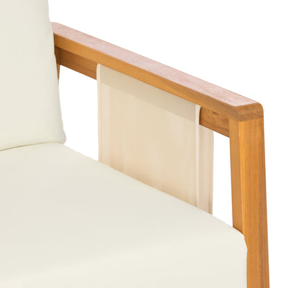 Acacia Wood and Textilene Outdoor Club Chair