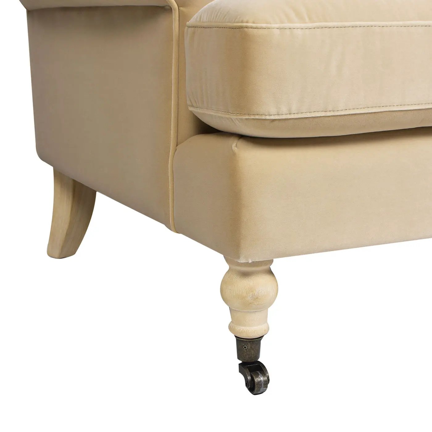 Alana Lawson Accent Arm Chair Casters by Unique Piece Furniture, beige upholstery on Tampa Home & Garden Store