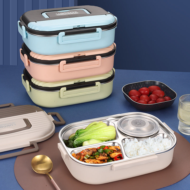Five microwaveable lunch boxes, 304 stainless steel heat-preservation set in pastel colors on Tampa Home & Garden Store