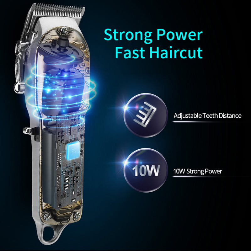 All Metal Hair Clipper Retro Oil Head Carving Scissors Machine Set USB Charging Electric Hair Clipper - Tampa Home & Garden Store
