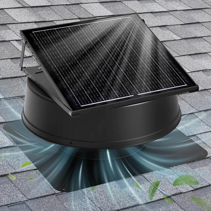 42W 12" Solar Attic Fan with Smart Power Adapter+Remote - Tampa Home & Garden Store