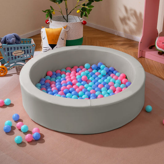 42.5 Inch Round Foam Ball Pits with 25D Sponge Filling and Washable PU Cover for Toddlers - Tampa Home & Garden Store