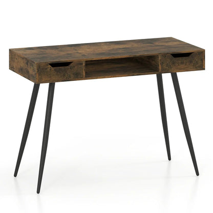 Mid Century Modern Writing Desk with Metal Legs