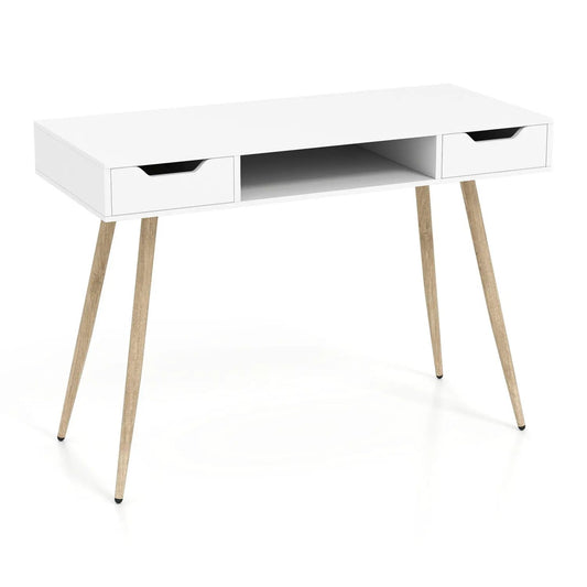 Mid Century Modern Writing Desk with Metal Legs