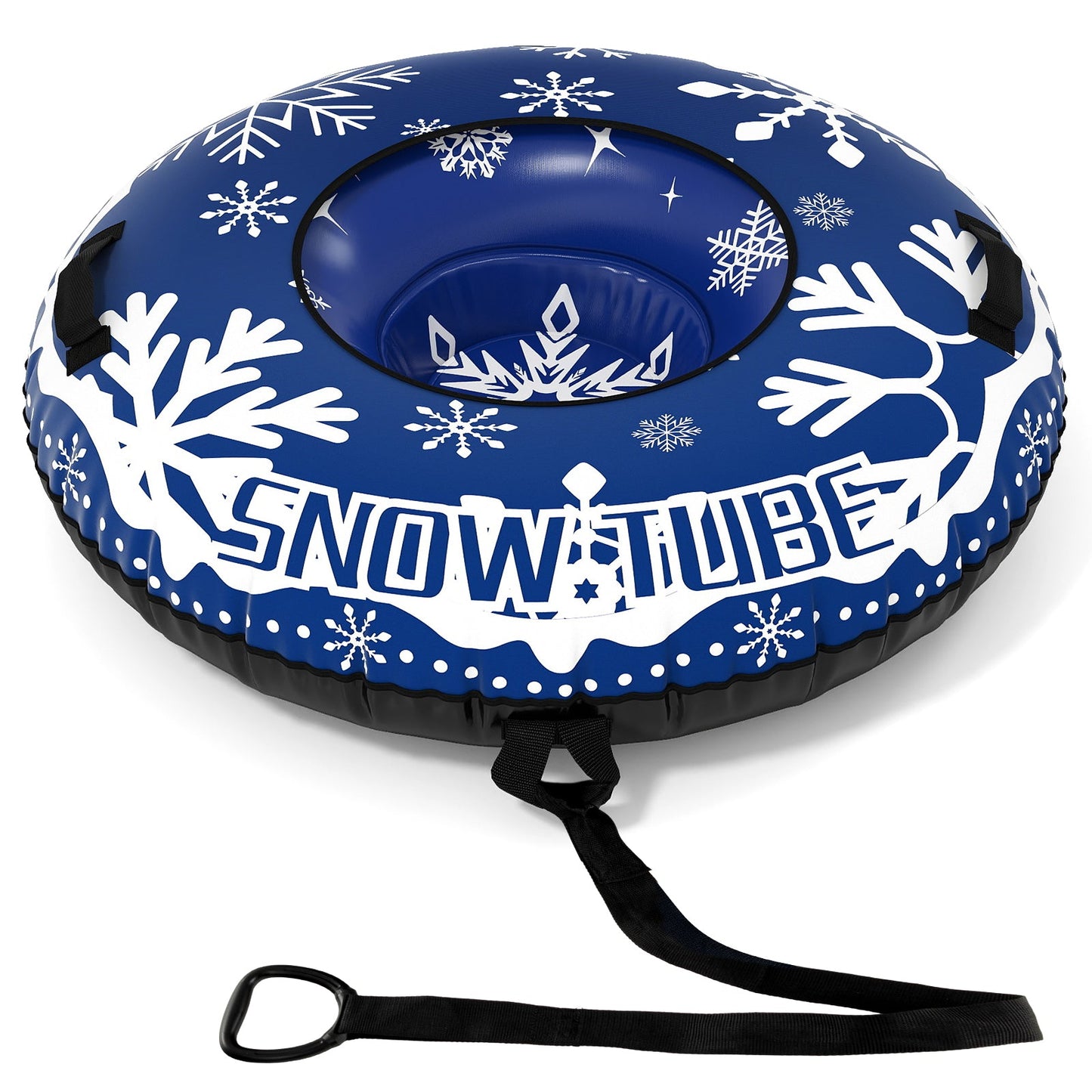 42-inch heavy-duty inflatable snow tube blue with white pattern detachable tow strap DirectDeals on Tampa Home & Garden Store